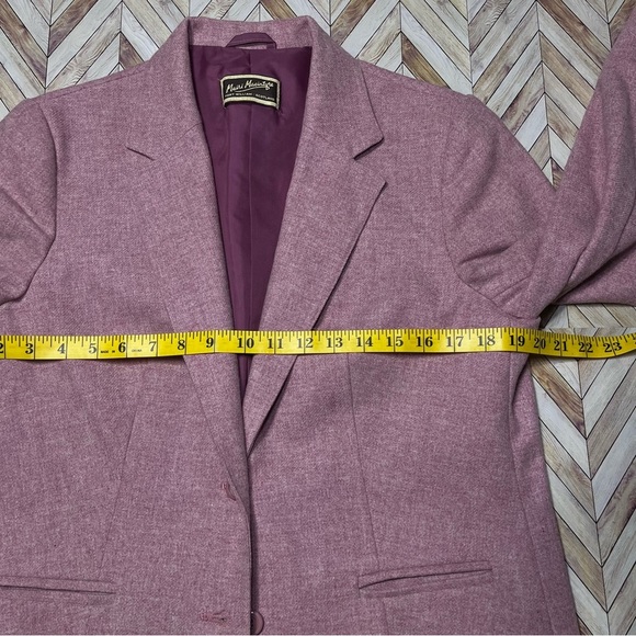 MAIRI MACINTYRE New Wool Dusty‎ Pink Blazer Vintage Clueless Preppy Elle Woods - Picture 7 of 12